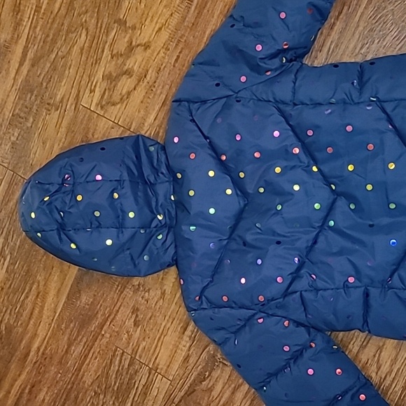 SWISS TECH Girl's Blue Winter Puffer Jacket with Hood - Size Large 10/12 - Picture 7 of 13